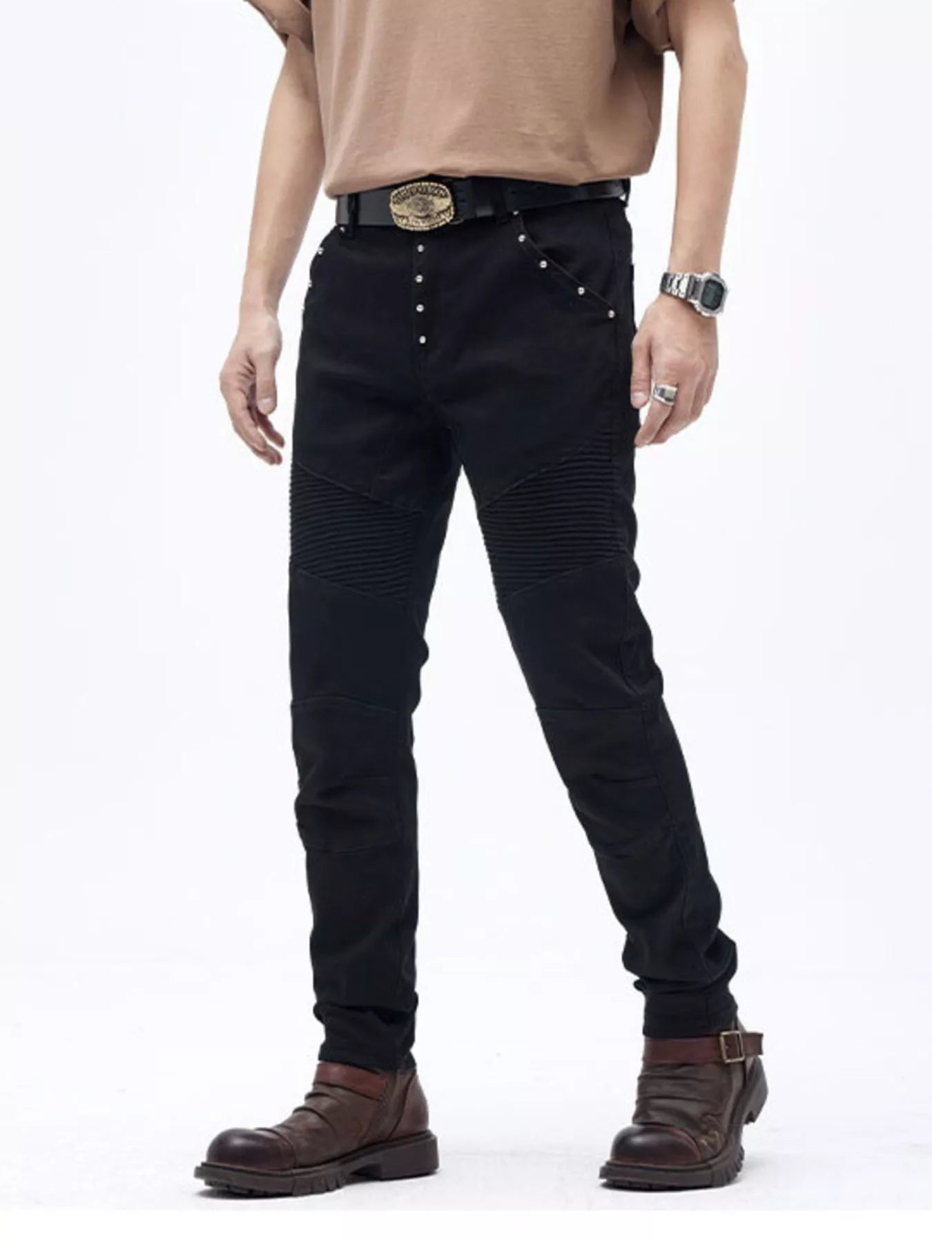 Men's Slim Fit Moto Jeans