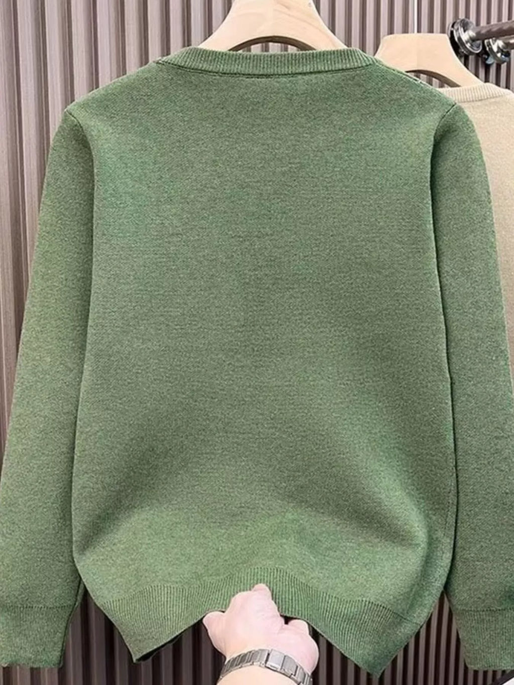 Men's Striped Round Neck Long Sleeve Sweater