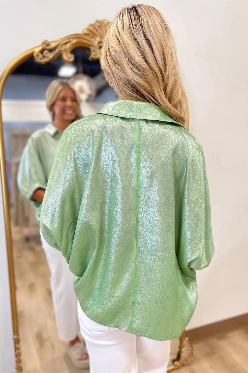 Johnny Collar 3/4 Sleeve Blouse