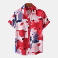 Men's Plus Size Abstract Print Short Sleeve Button-Up Shirt