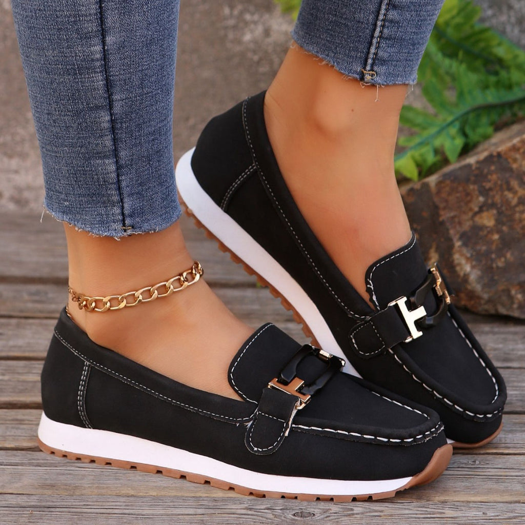 Buckle Decor Casual Slip-Ons