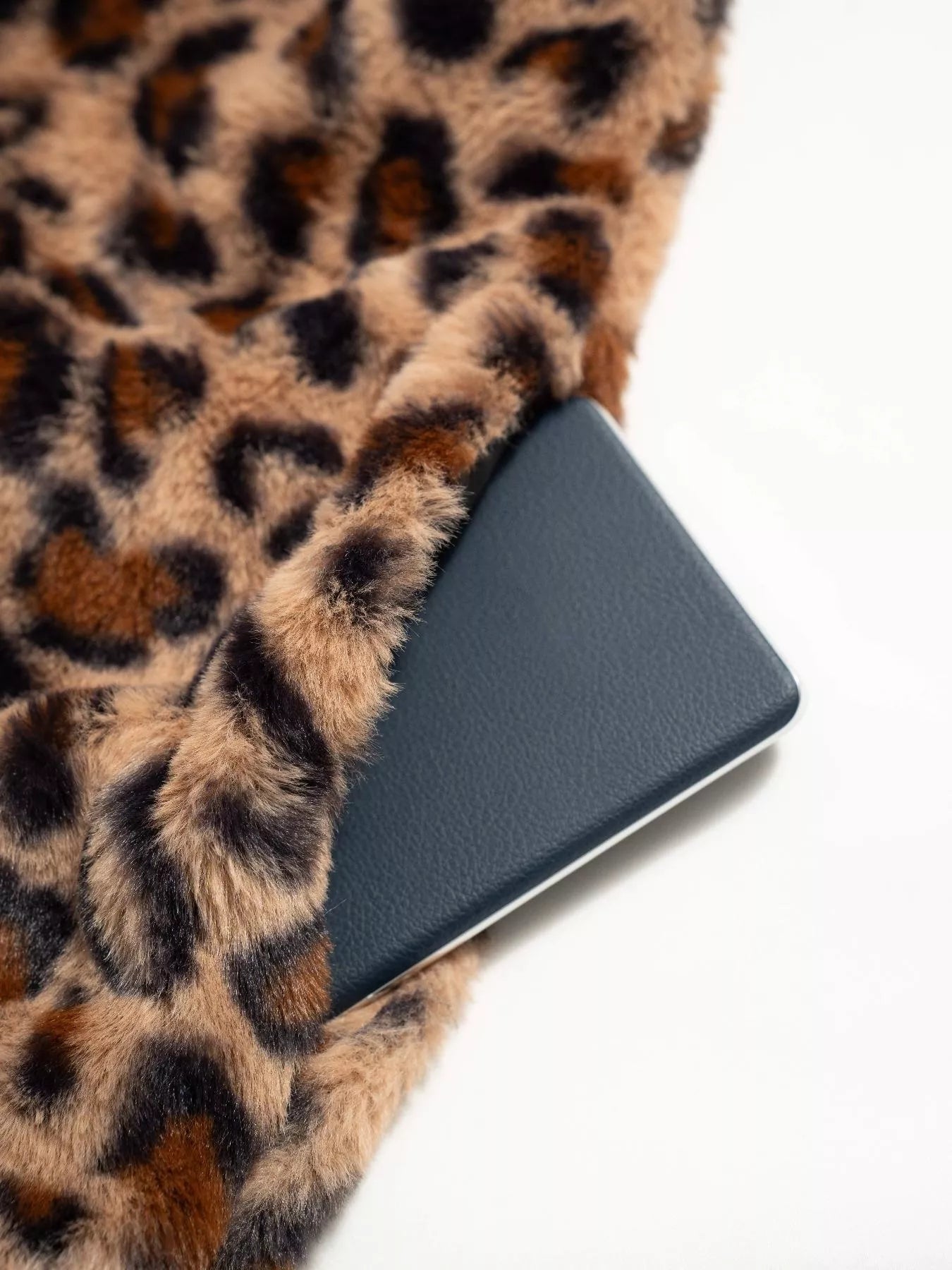 Leopard Print Faux Fur Longline Coat