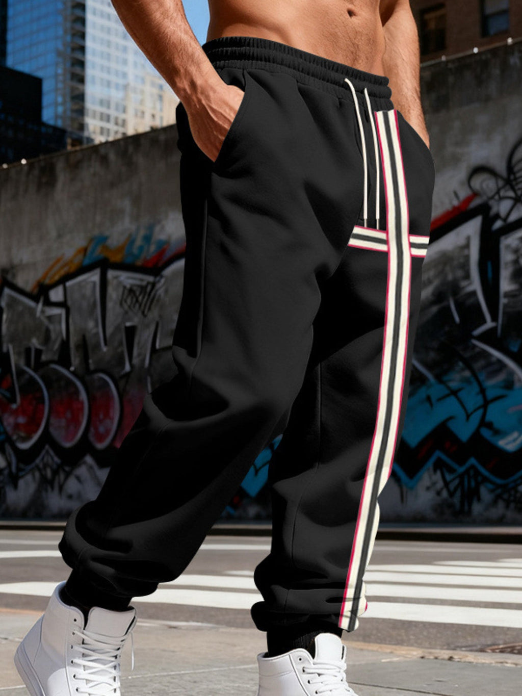 Men's Striped Casual Joggers