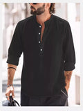 Men's Full Size Button Detail Long Sleeve Shirt Plus Size