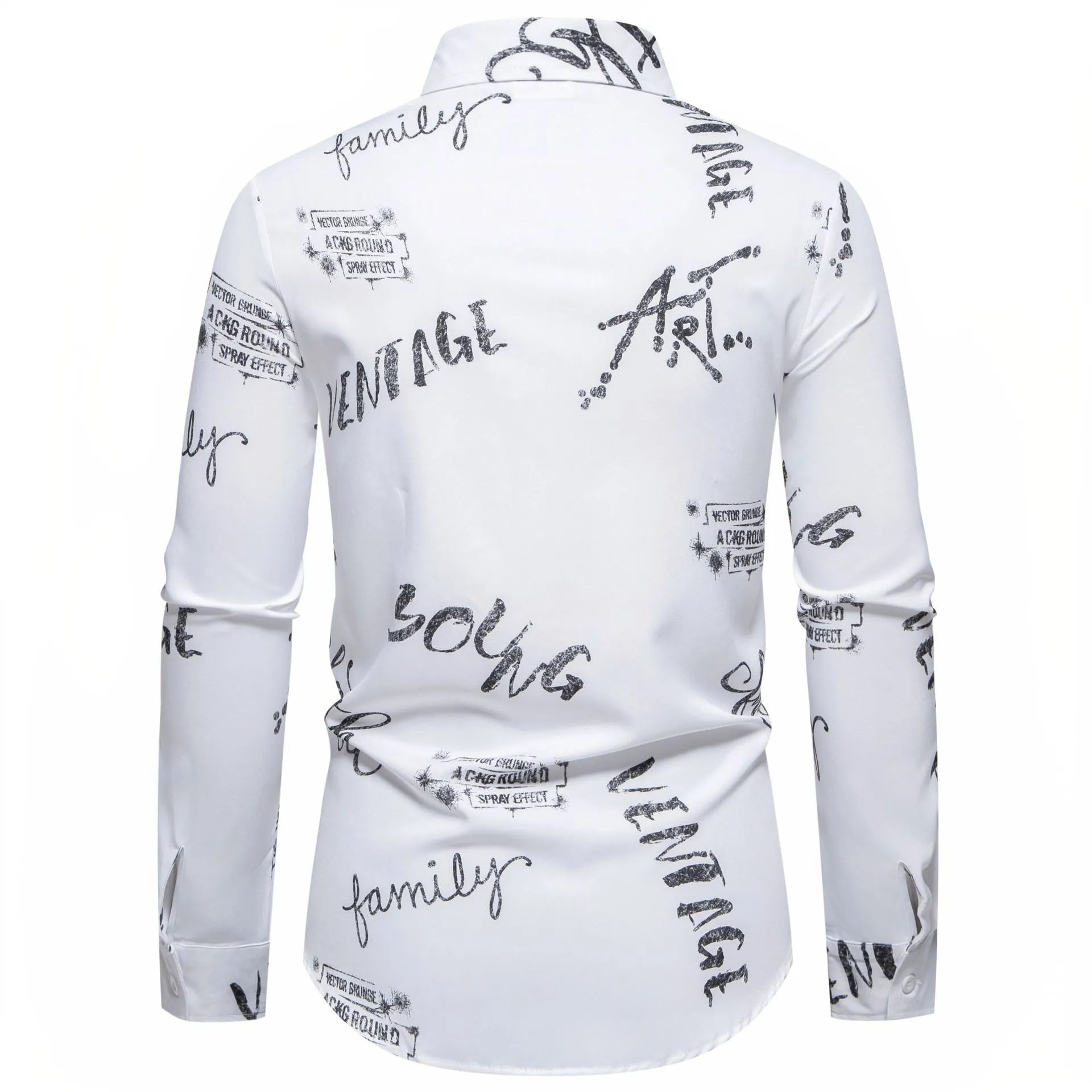Men's Printed Long Sleeve Button-Up Shirt