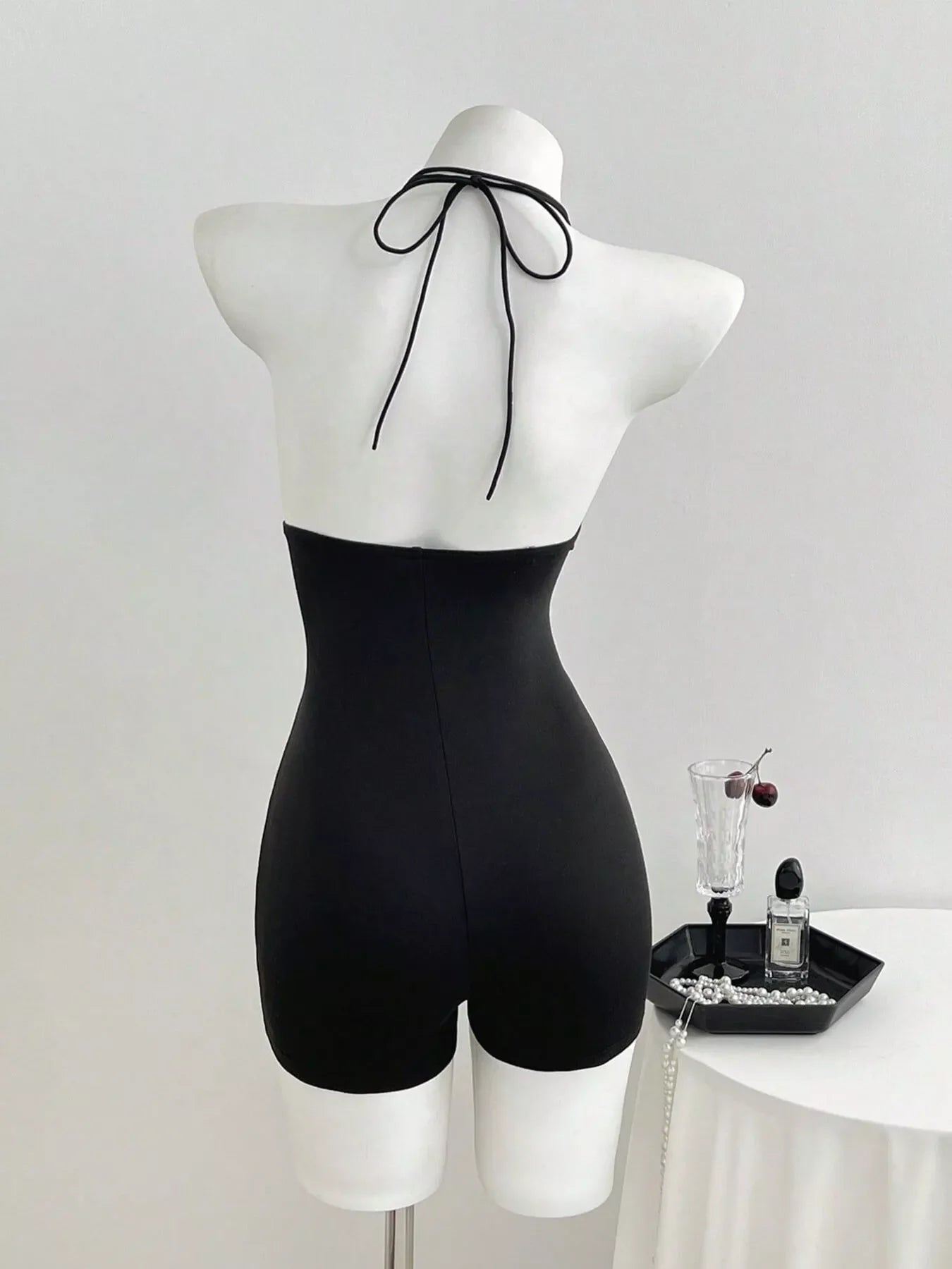 Tied Front Halter Neck Romper