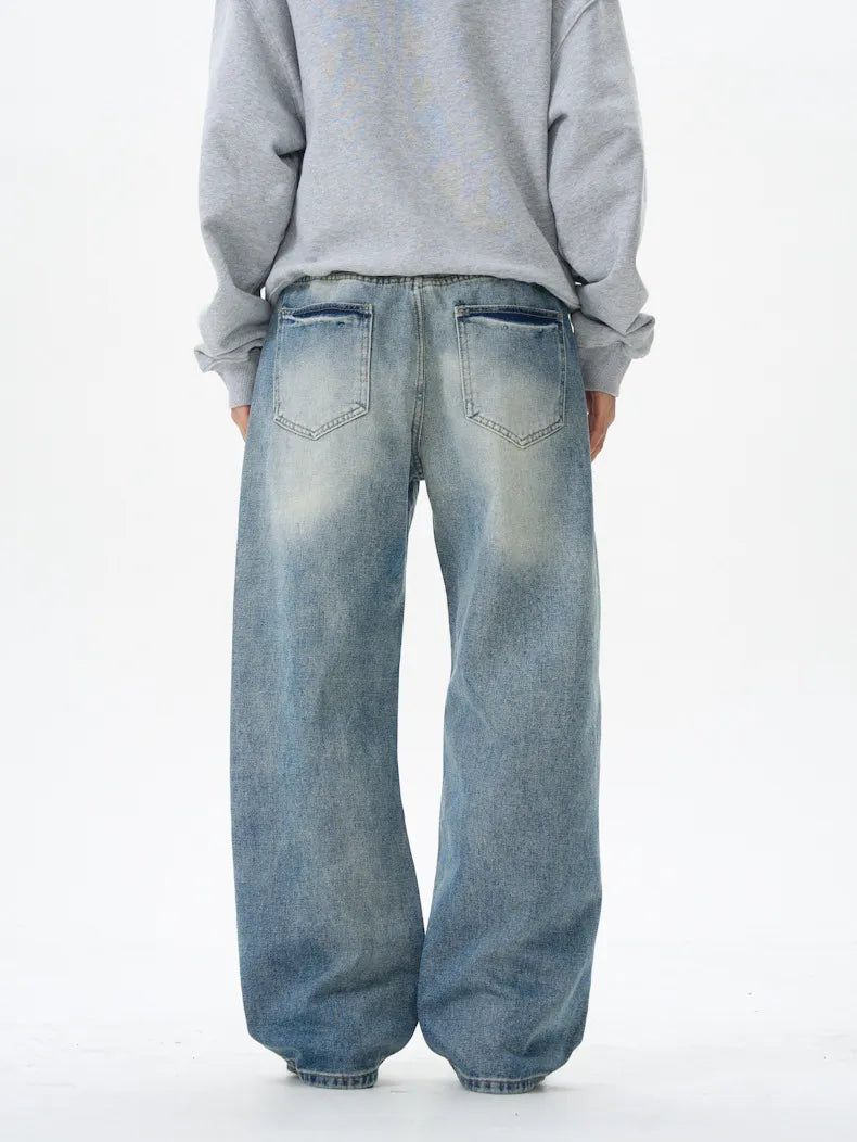 Men's Wash Wide Leg Jeans