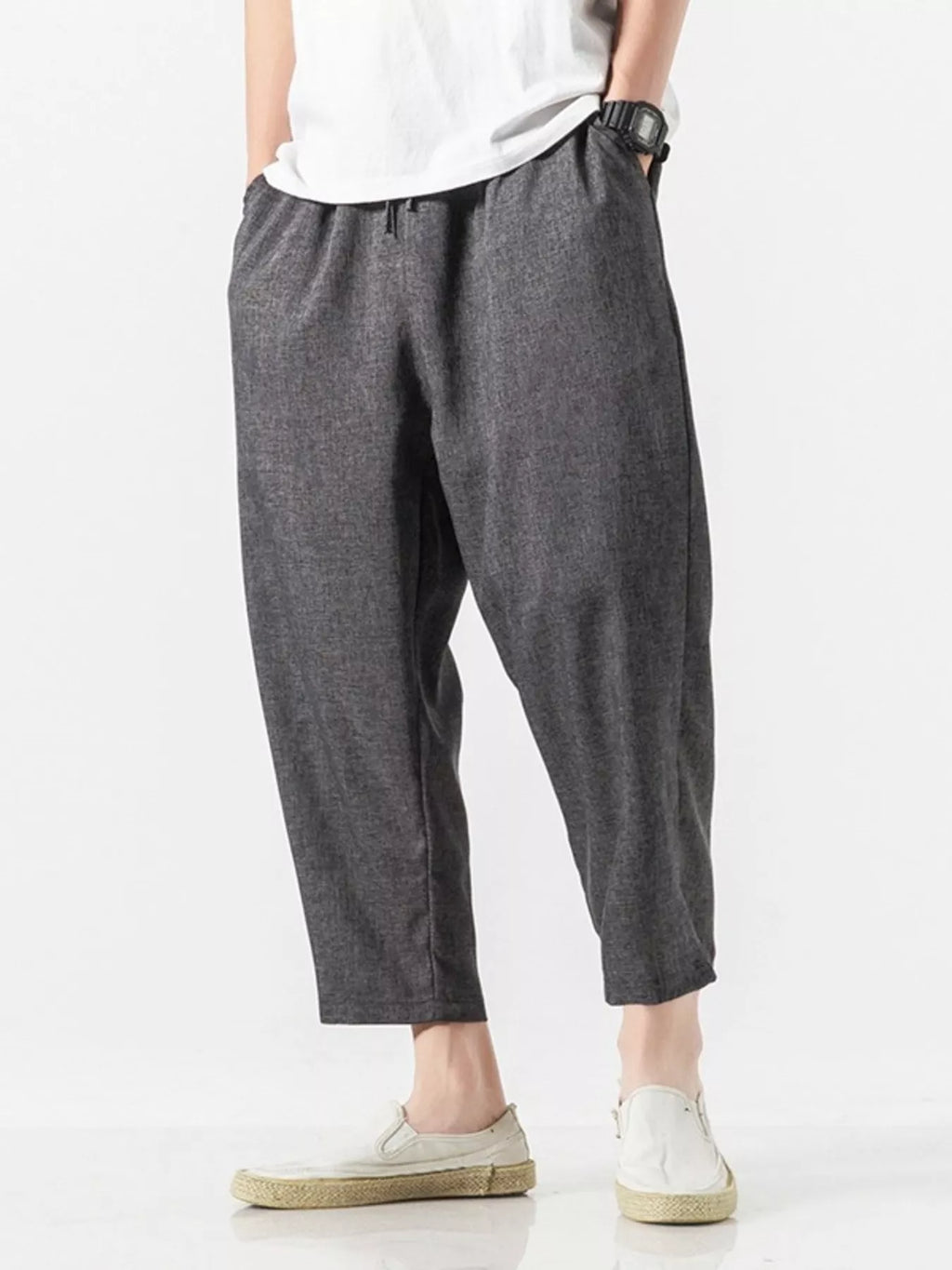 Men's Plus Size Casual Cropped Pants