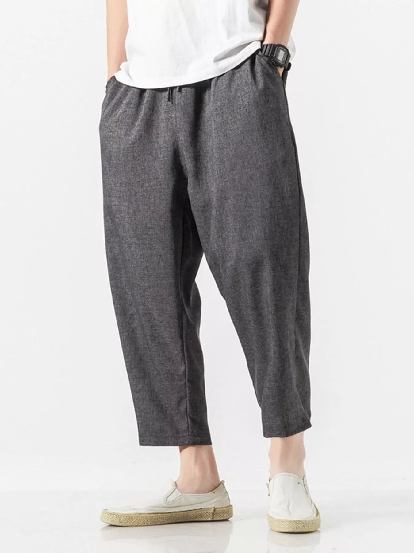 Men's Plus Size Casual Cropped Pants