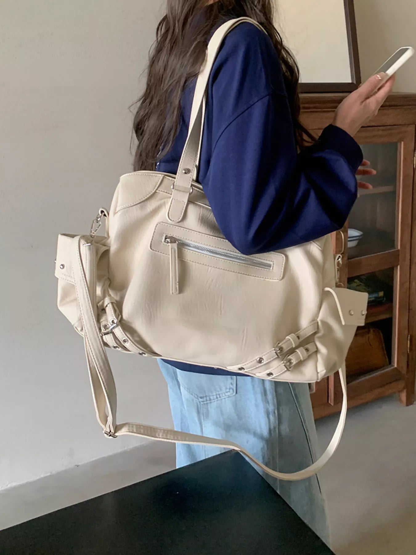 Rivet Decor Crossbody Bag