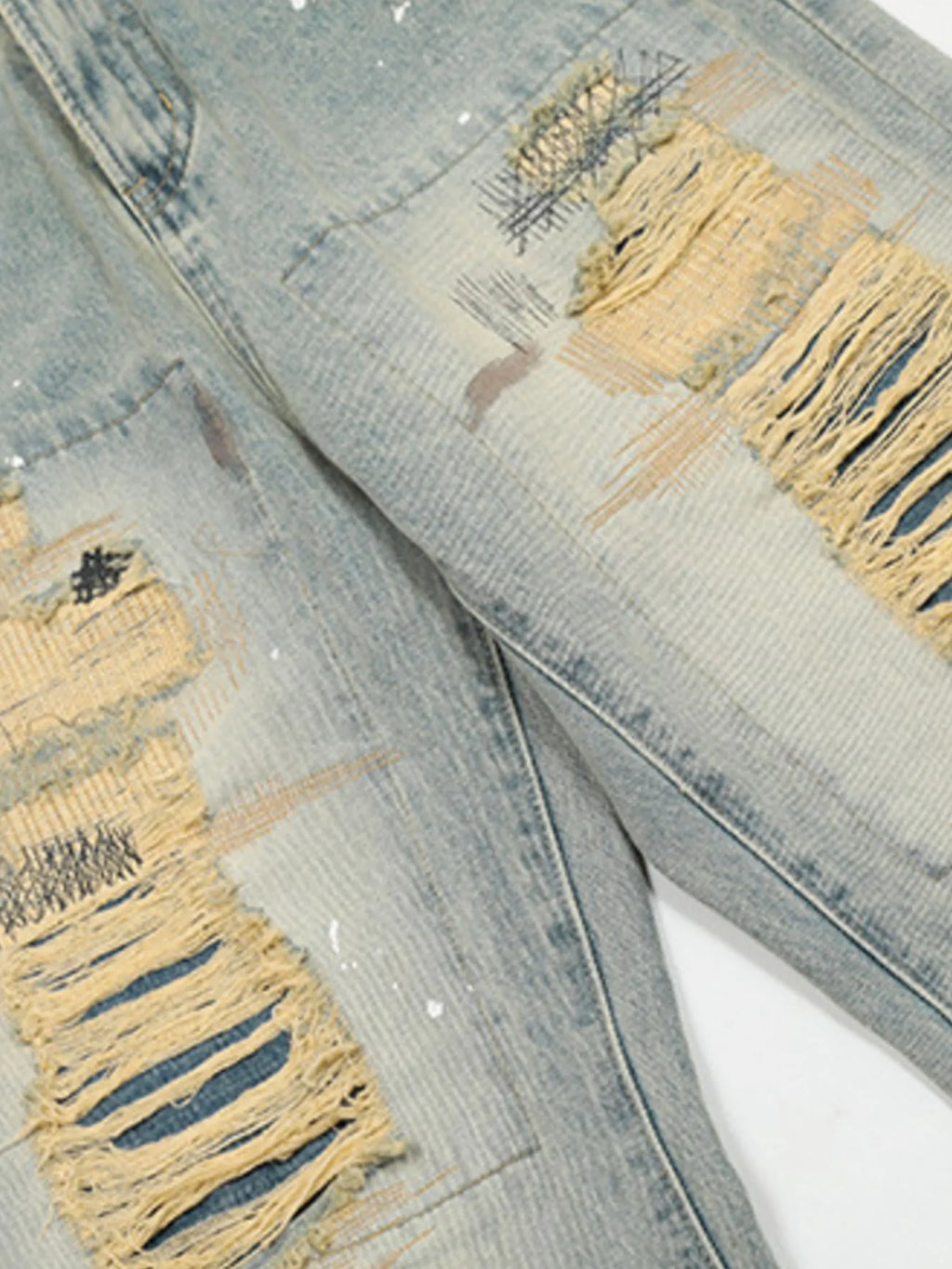 Men's Vintage Distressed Wide Leg Jeans