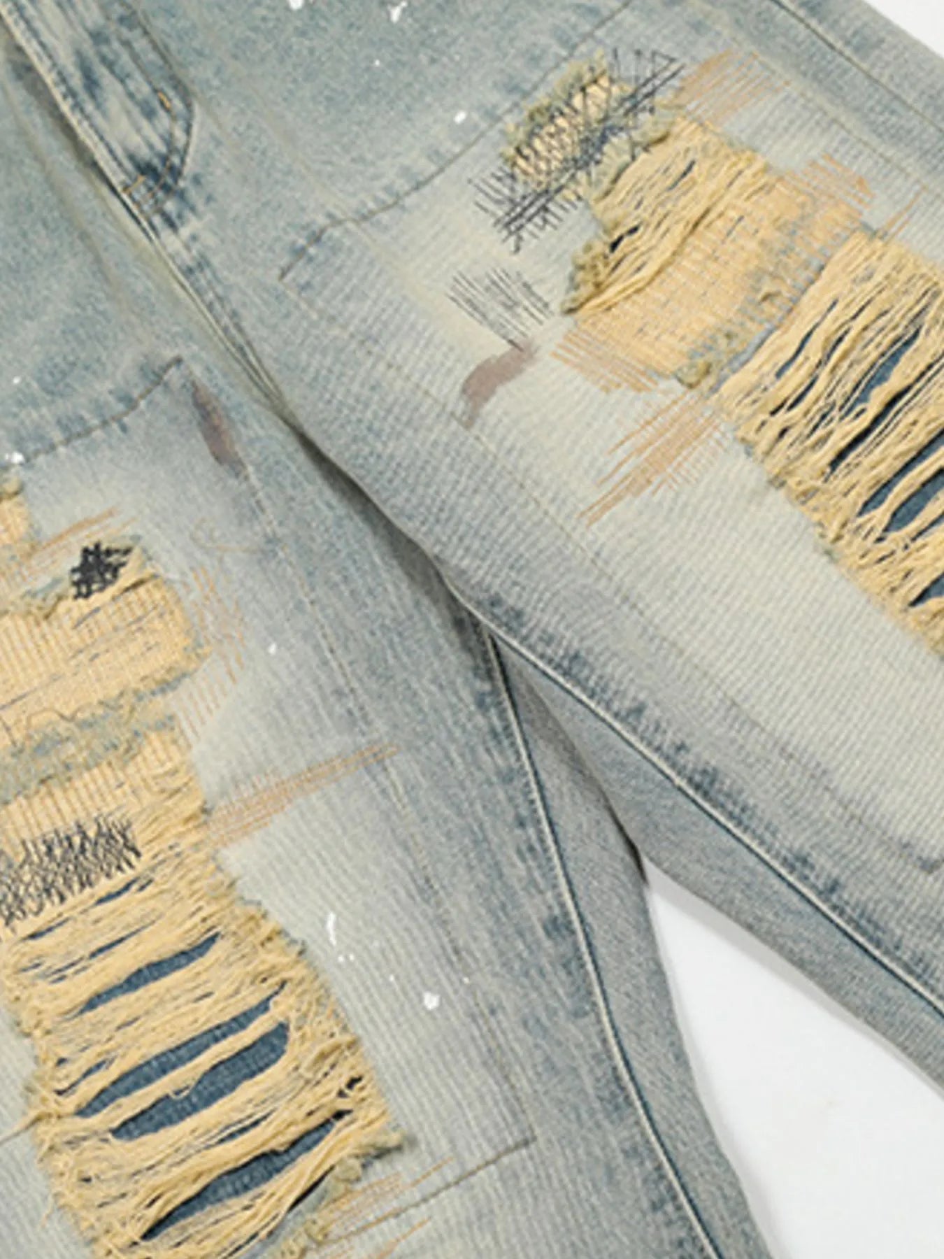 Men's Vintage Distressed Wide Leg Jeans