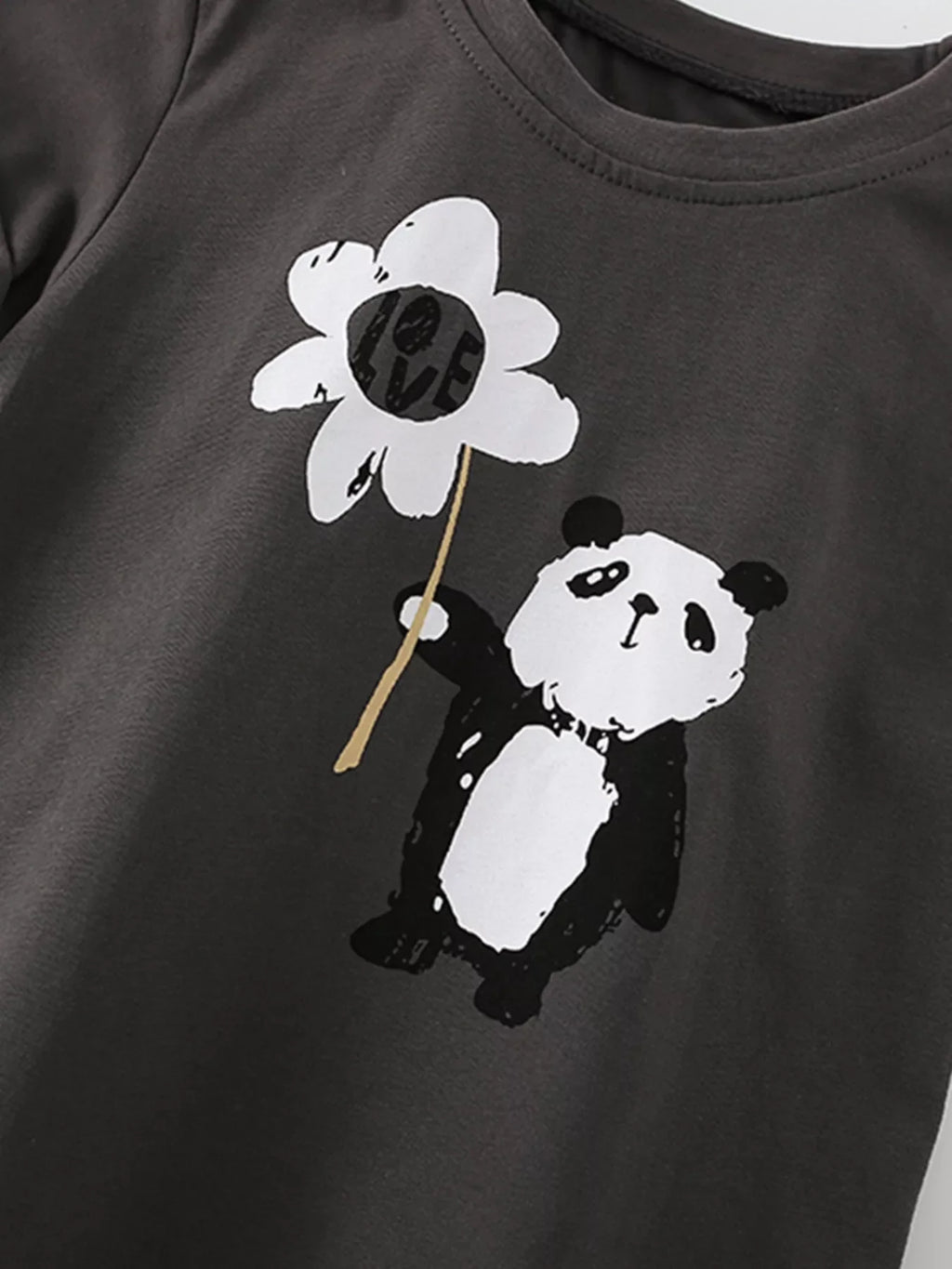 Children's Panda Graphic Short Sleeve T-Shirt