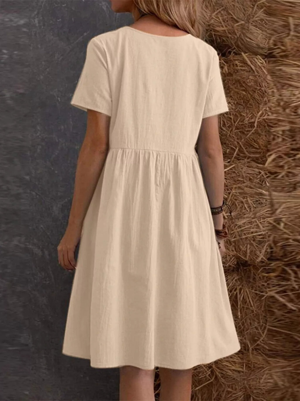 Full Size Casual Loose Fit Tiered Ruffle Hem Dress Plus Size