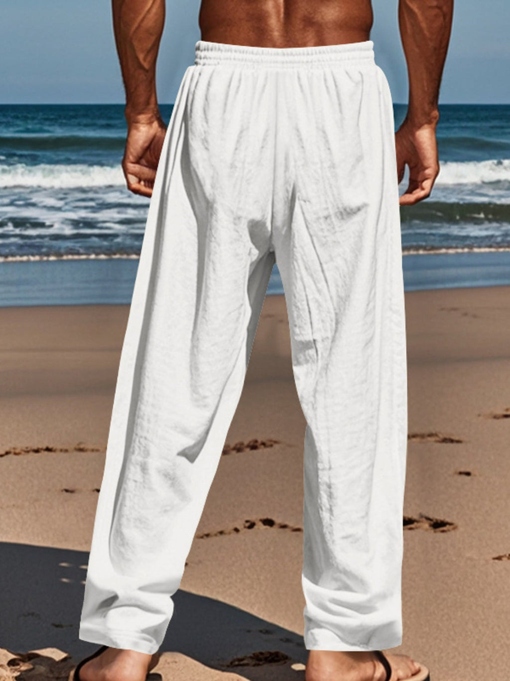 Men's Full Size Button-Fly Drawstring Pants Plus Size