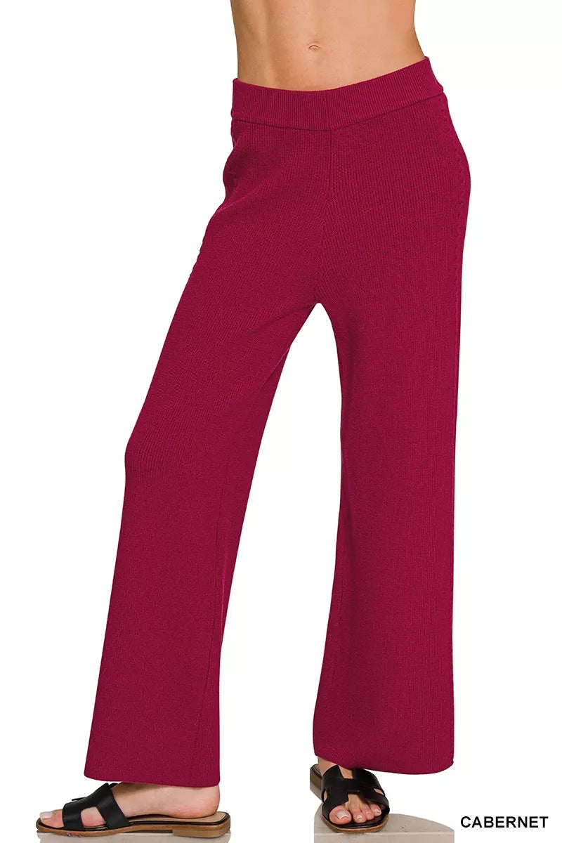 Zenana Viscose Round Neck Top & Pants Set