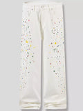Men's Paint Splatter Artistic Wide Leg Jeans