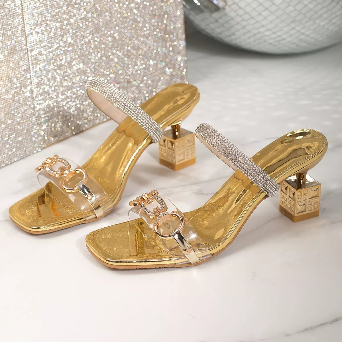 Open Toe Block Heels Sandals