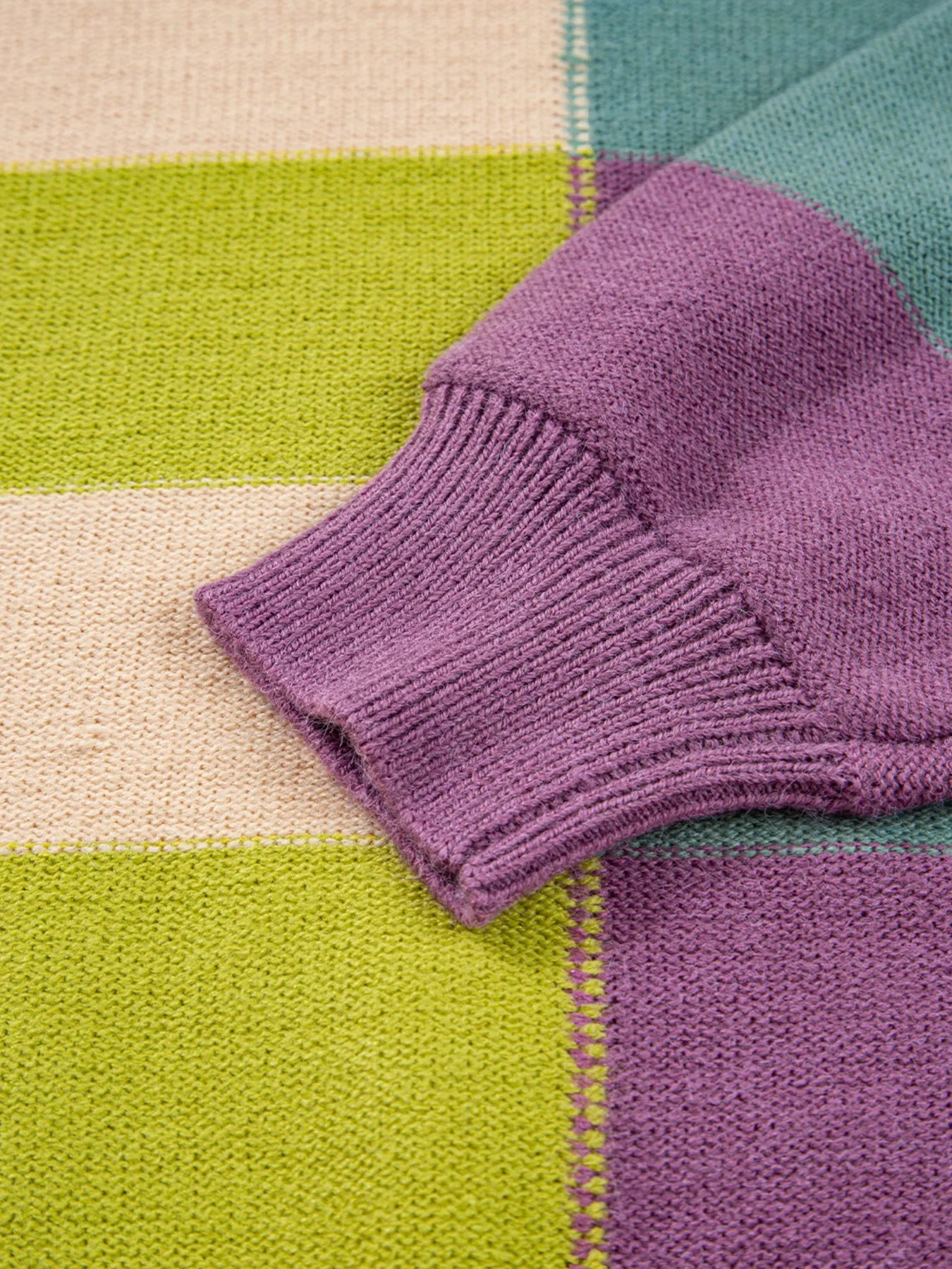 Stripe Drop Shoulder Ribbed Edge Sweater