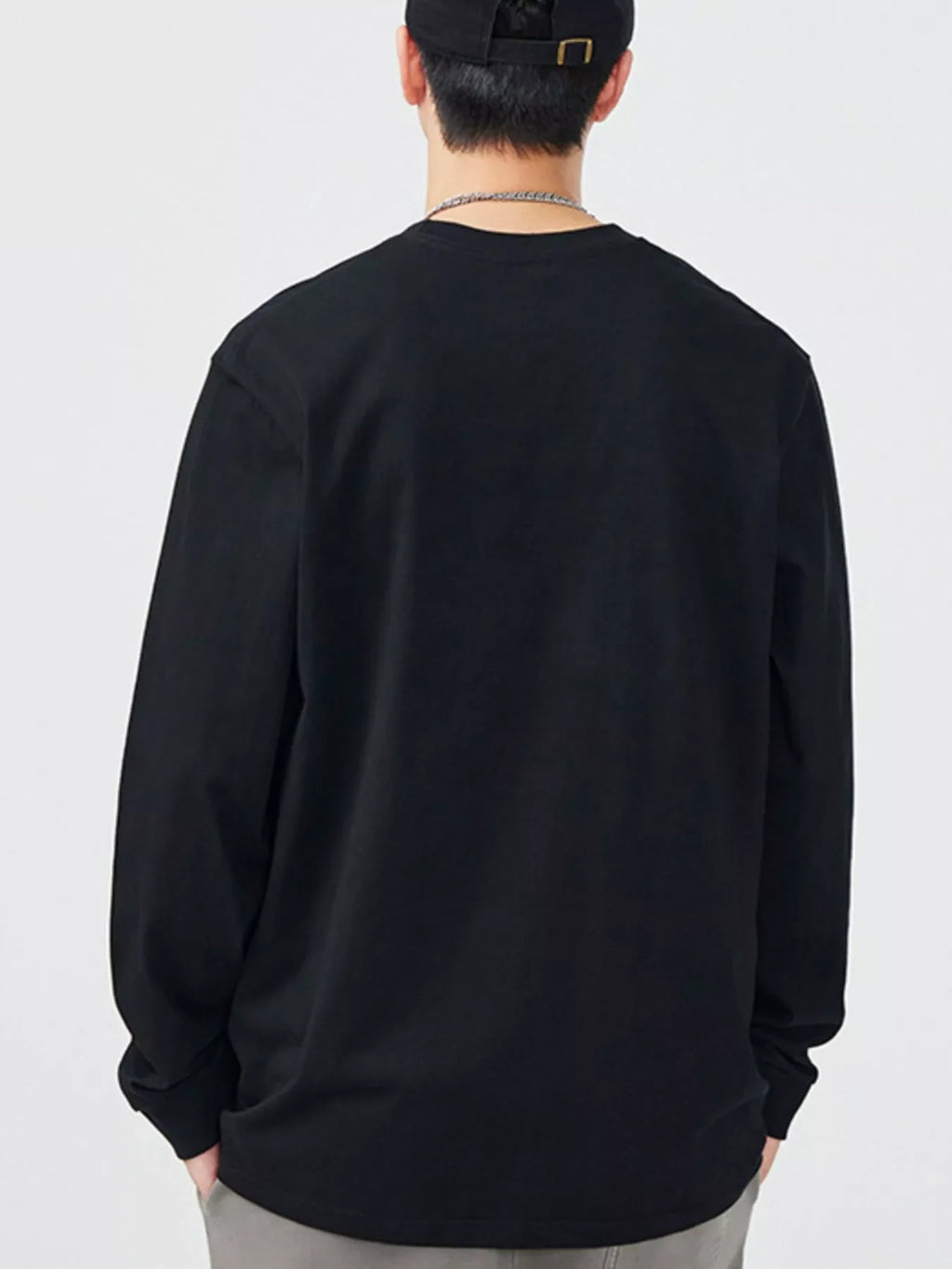 Men's Full Size Round Neck Long Sleeve T-Shirt Plus Size