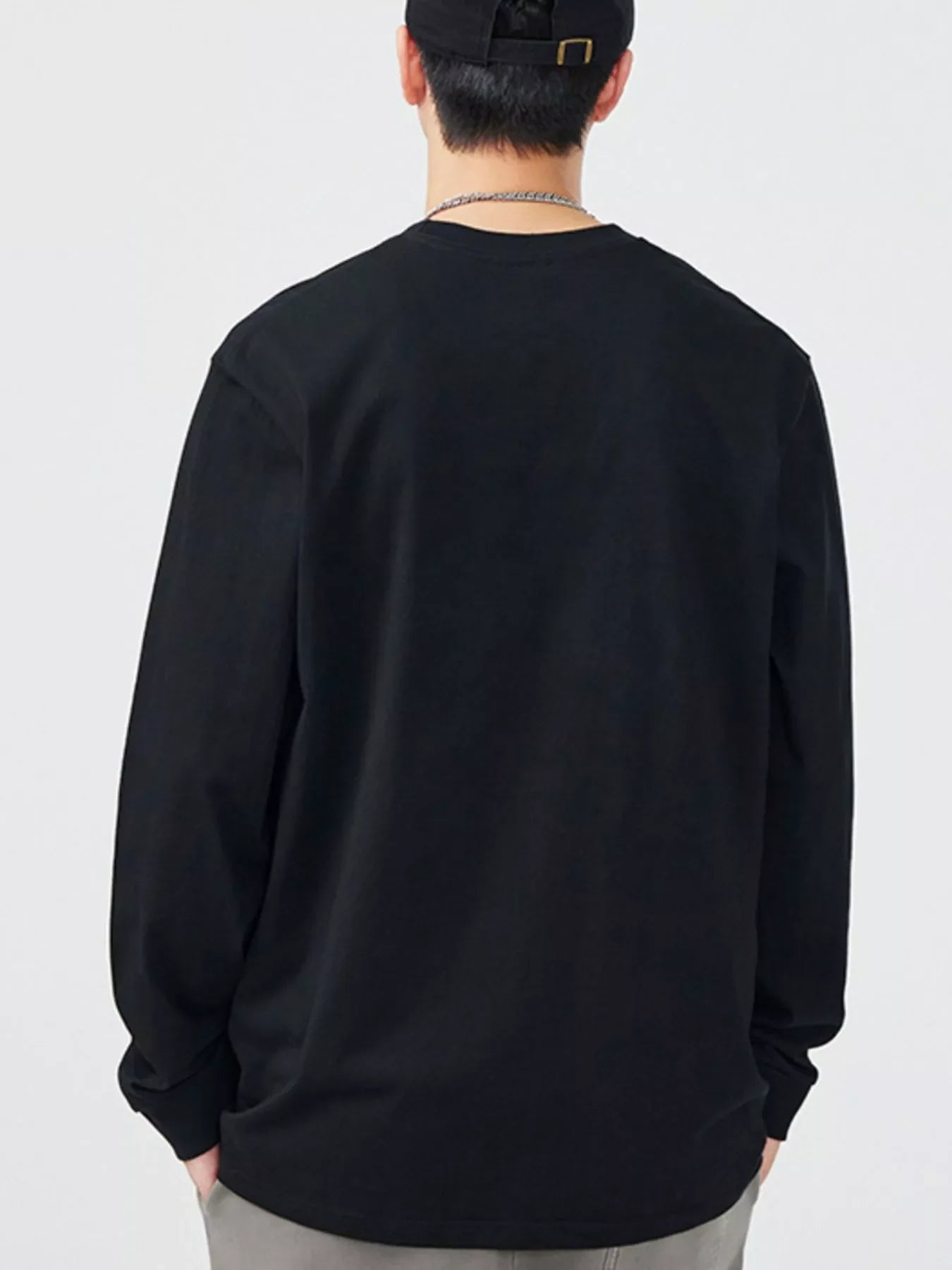 Men's Full Size Round Neck Long Sleeve T-Shirt Plus Size
