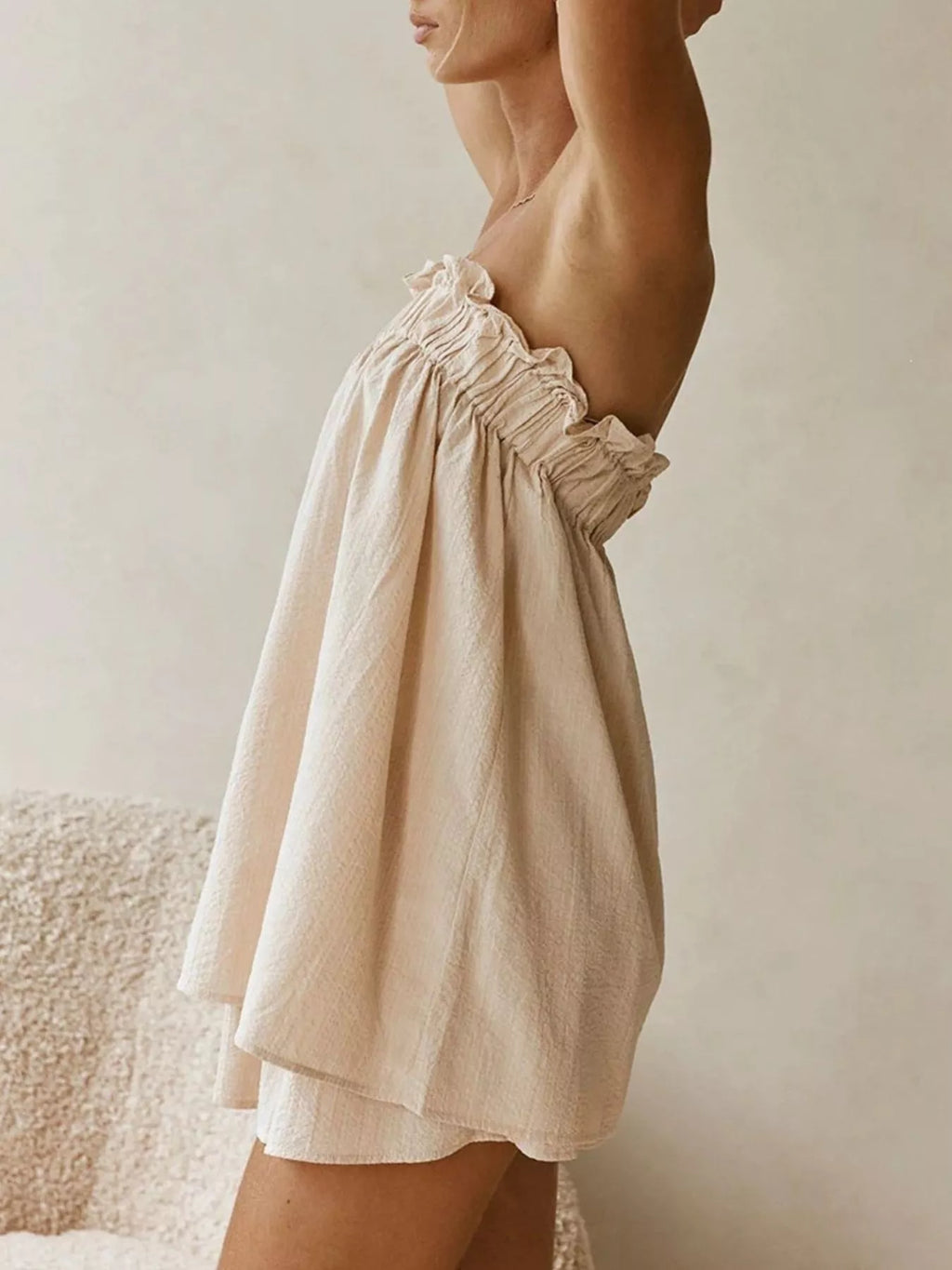 Full Size Strapless Top and High-Waisted Skirt Set Plus Size