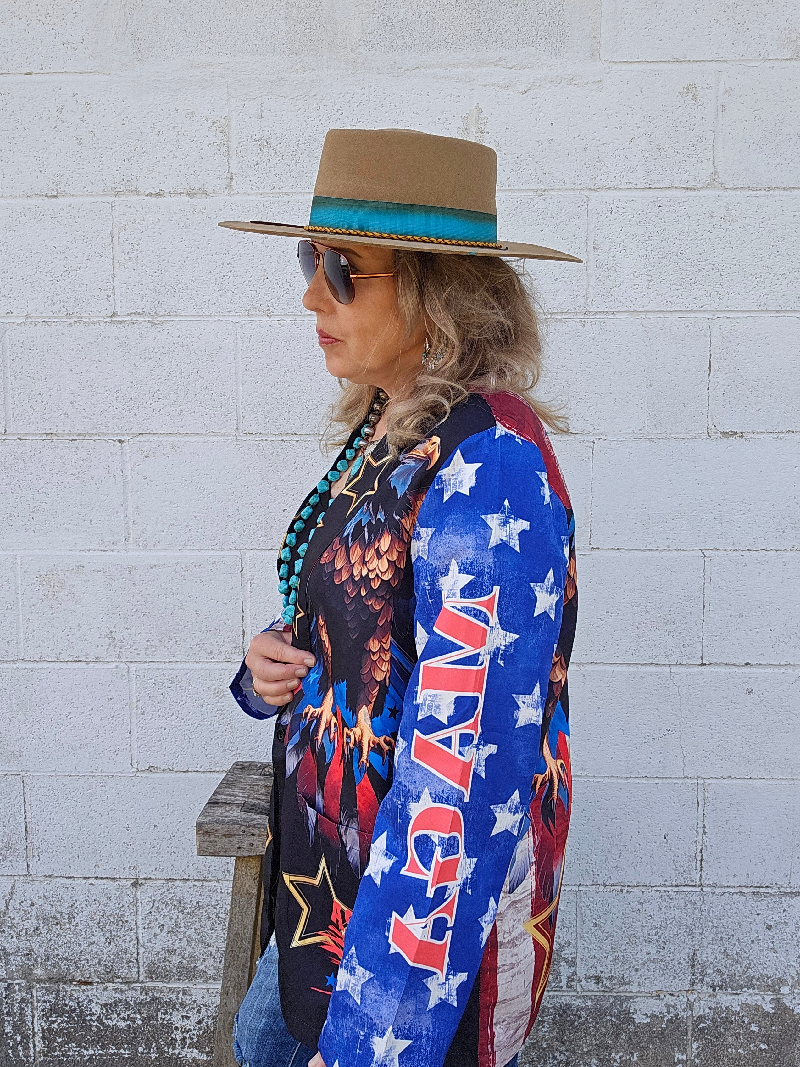Baha Ranch Ultra Maga Trump Womens Blazer