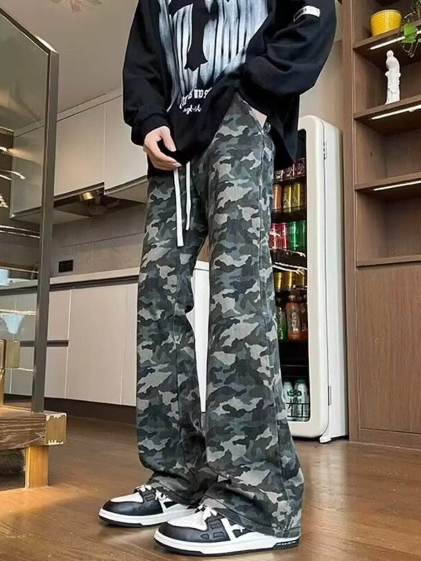 Men's Full Size Camo Print Relaxed Fit Jeans Plus Size