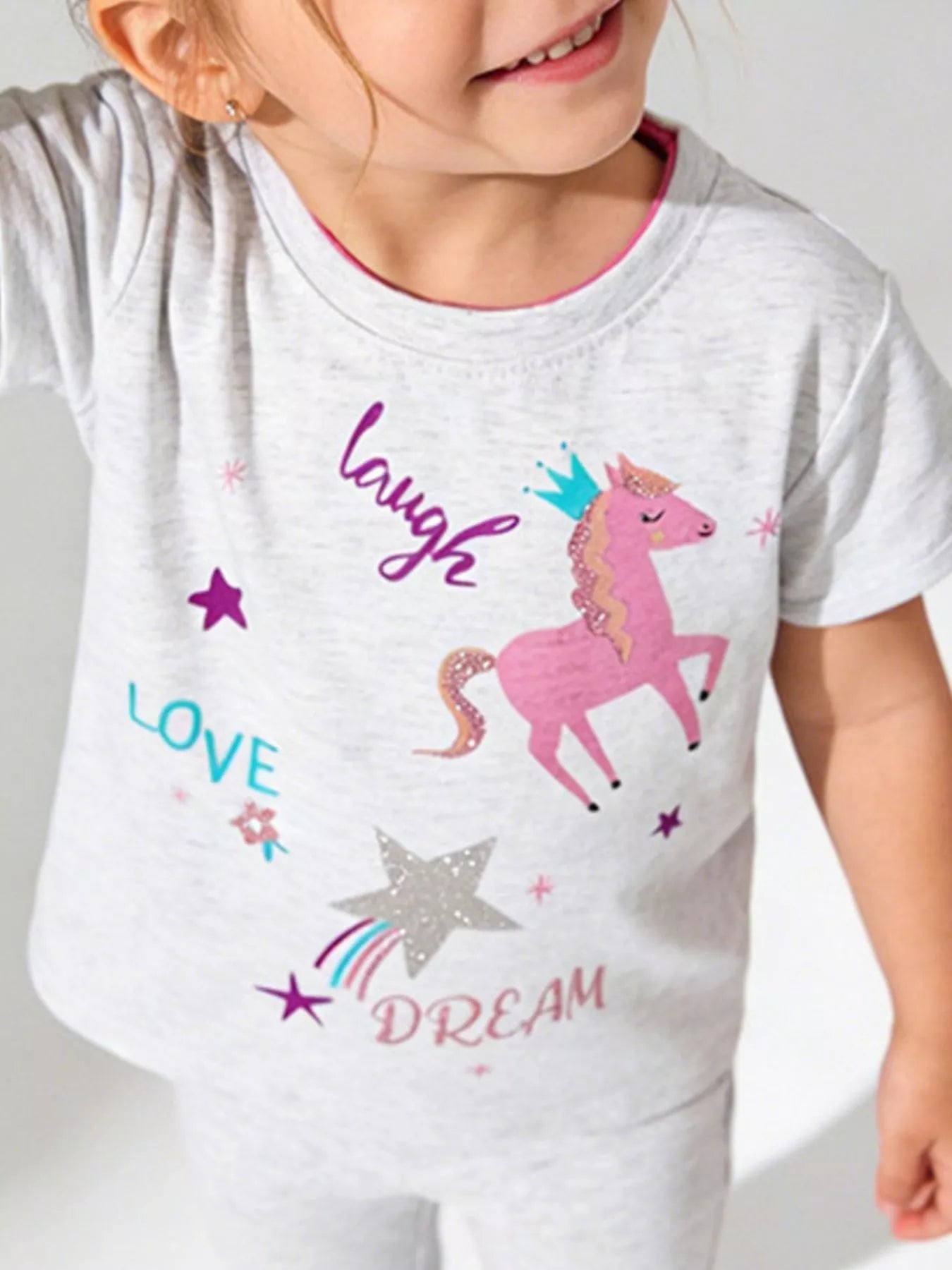 Children's Unicorn Graphic Short Sleeve T-Shirt