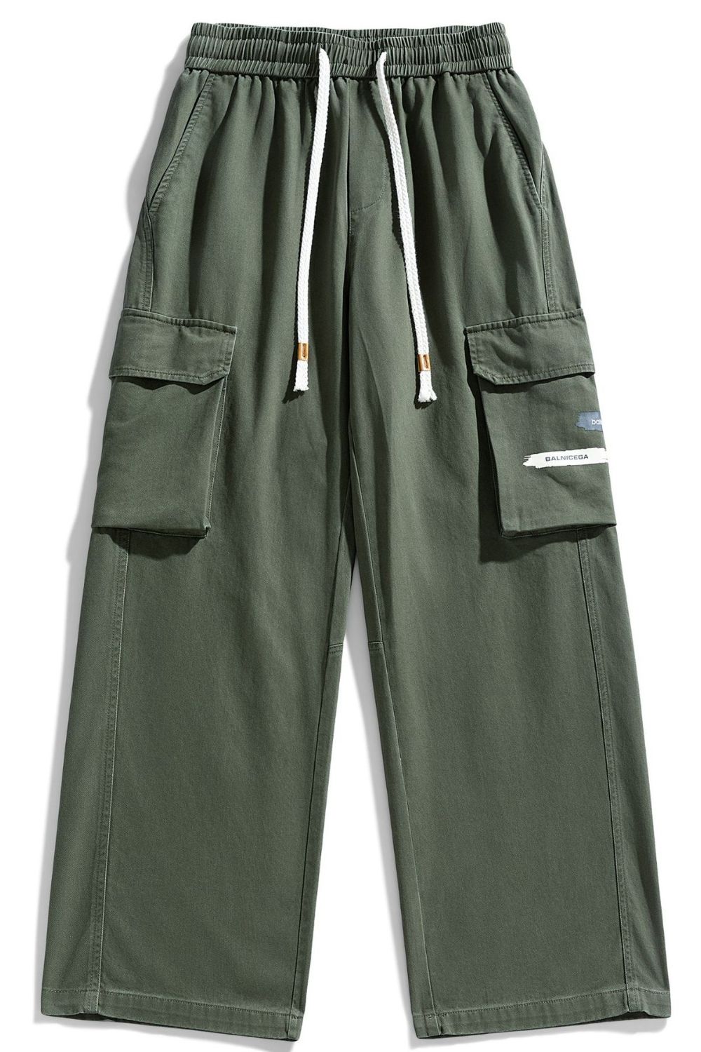 Men's Plus Size Loose Fit Cargo Pants with Drawstring