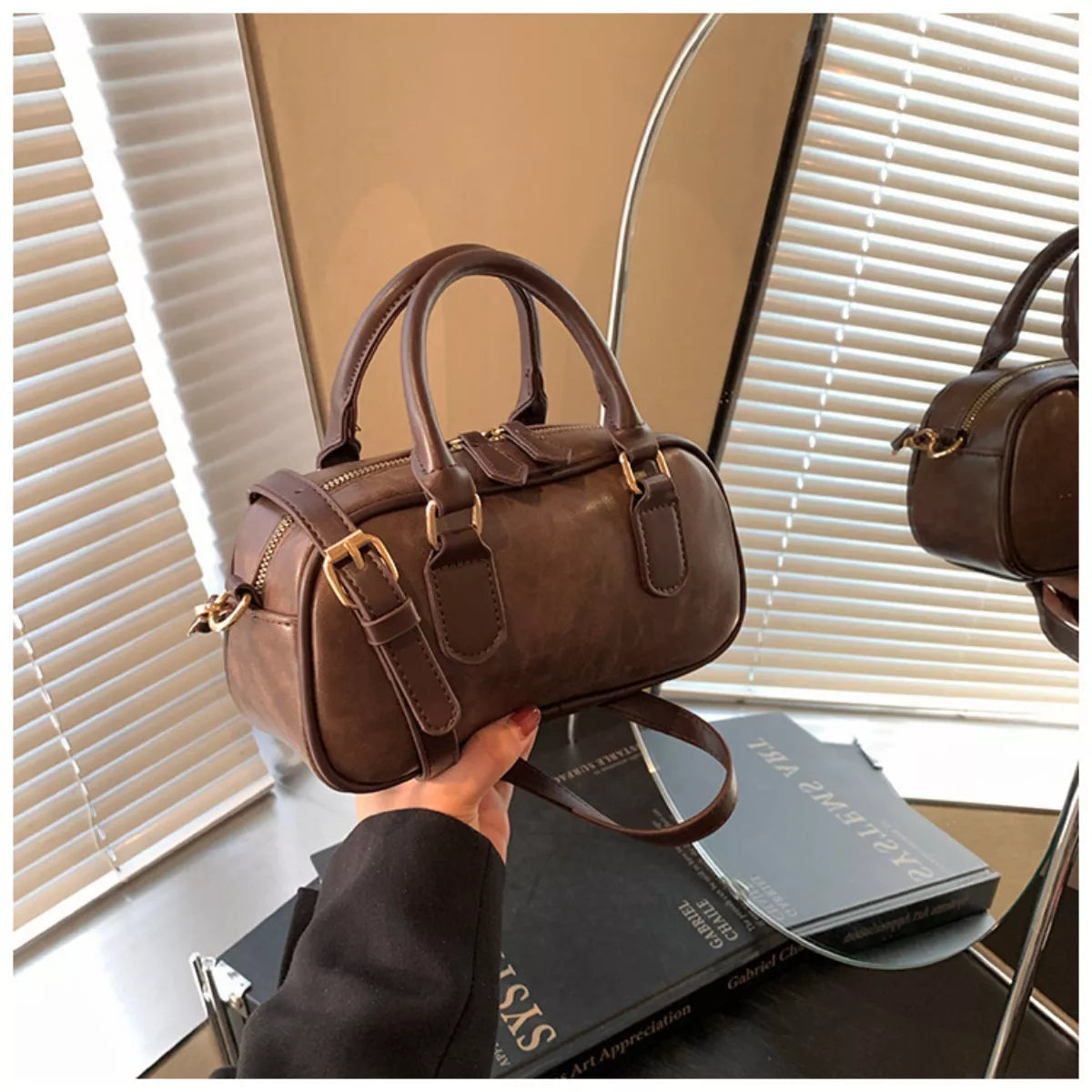 Vintage Style Barrel Crossbody Bag
