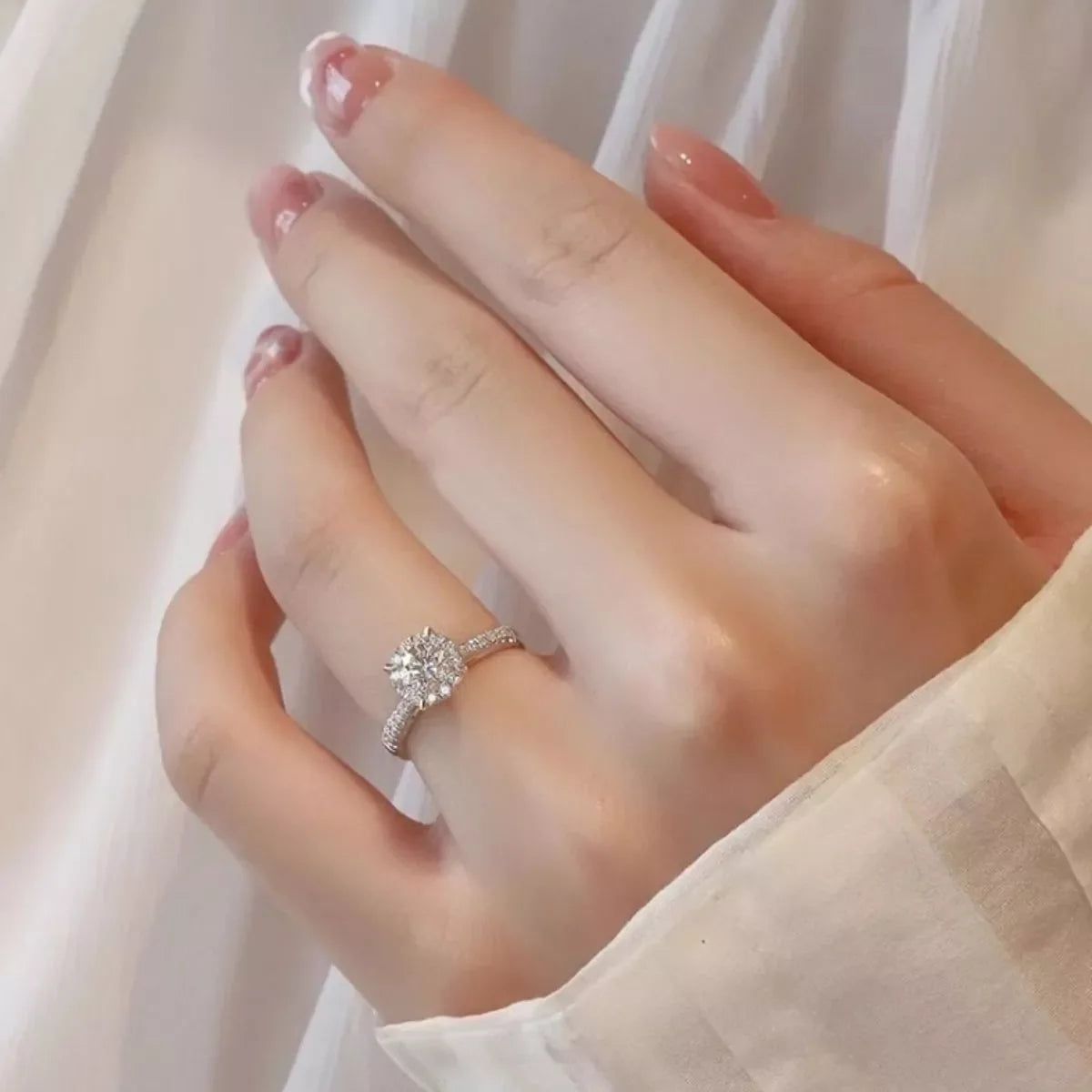 1 Carat 925 Sterling Silver Moissanite Ring