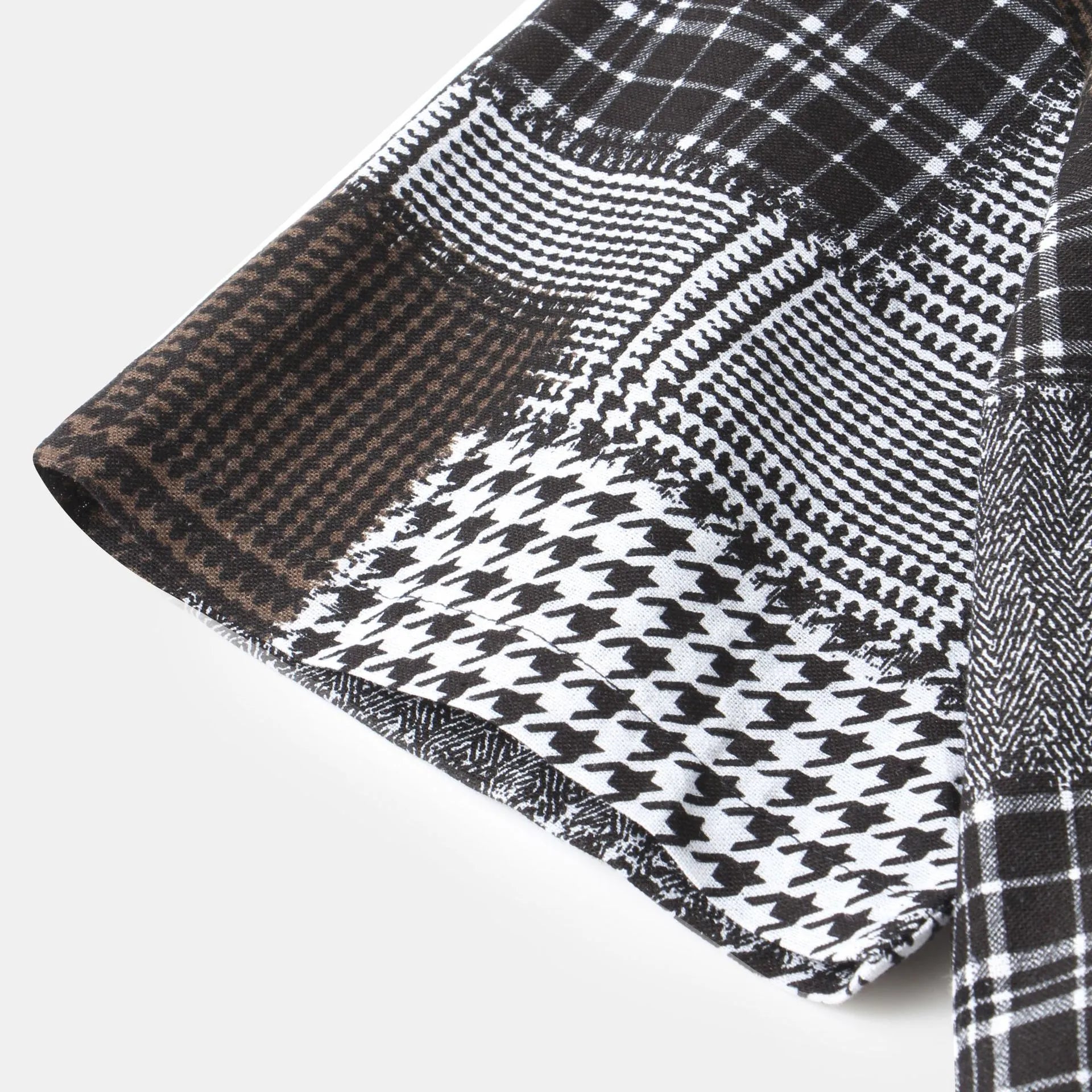 Men's Plus Size Plaid Short Sleeve Button-Up Shirt
