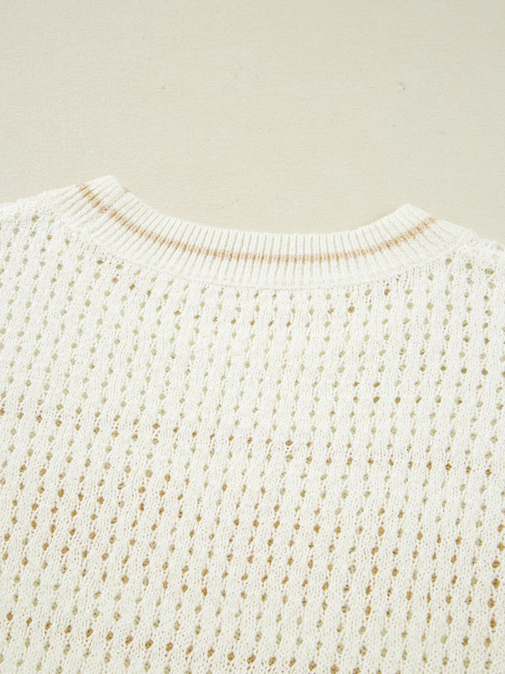BEACH Hollow Out Knitted Lightweight Dolman Sweater