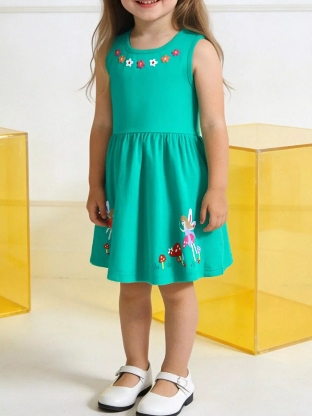 Children's Sleeveless Embroidered Casual Dress