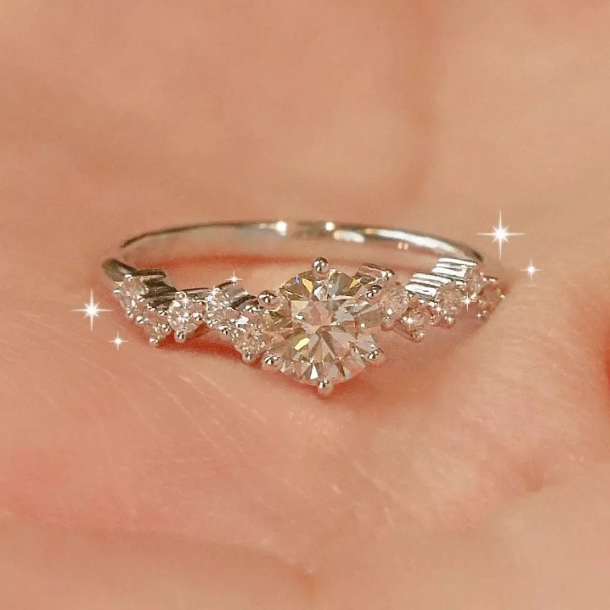 2 Carat 925 Sterling Silver Moissanite Ring