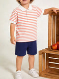 Children's Striped Short Sleeve Polo & Shorts Set