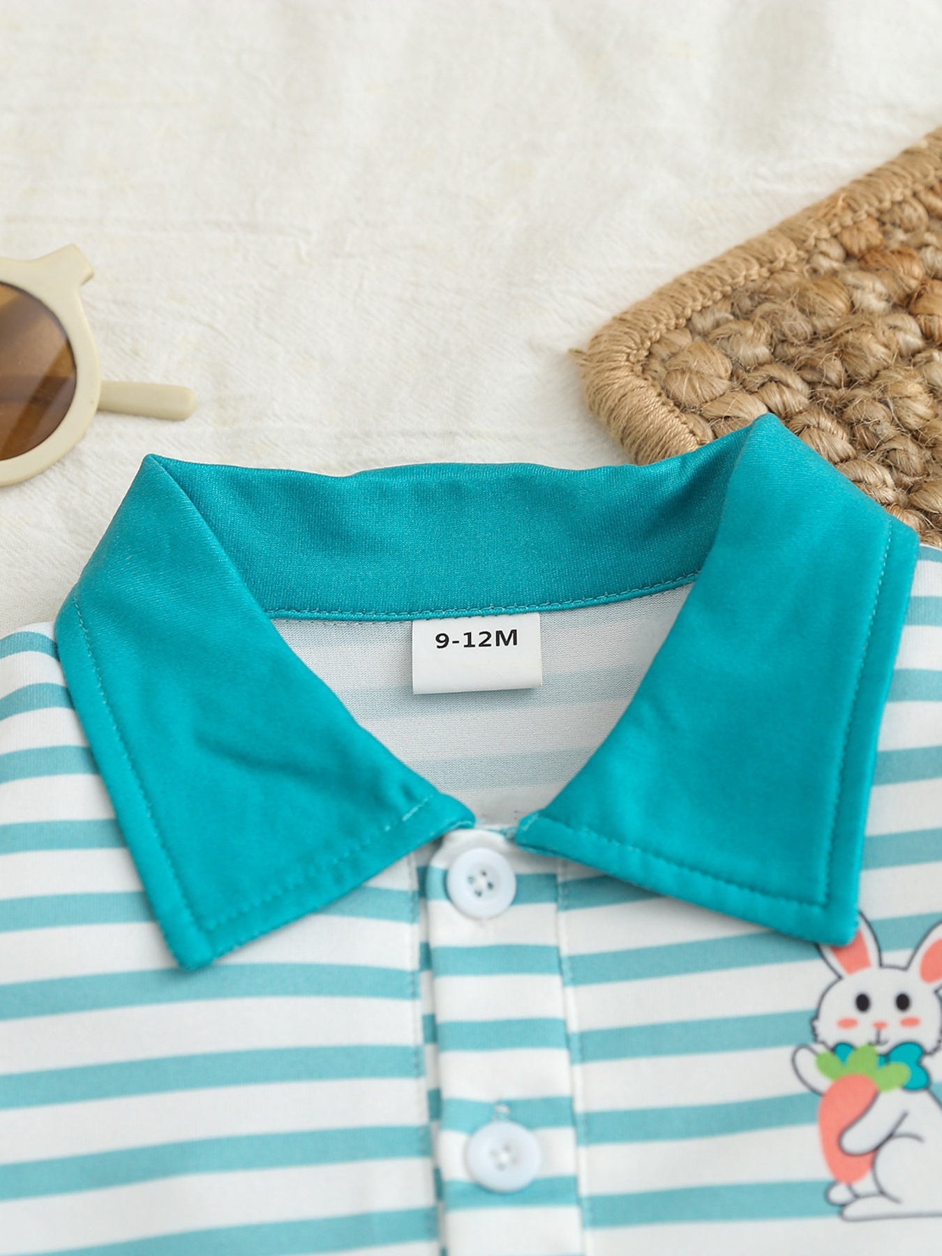 Children's Striped Polo Shirt & Solid Shorts Set