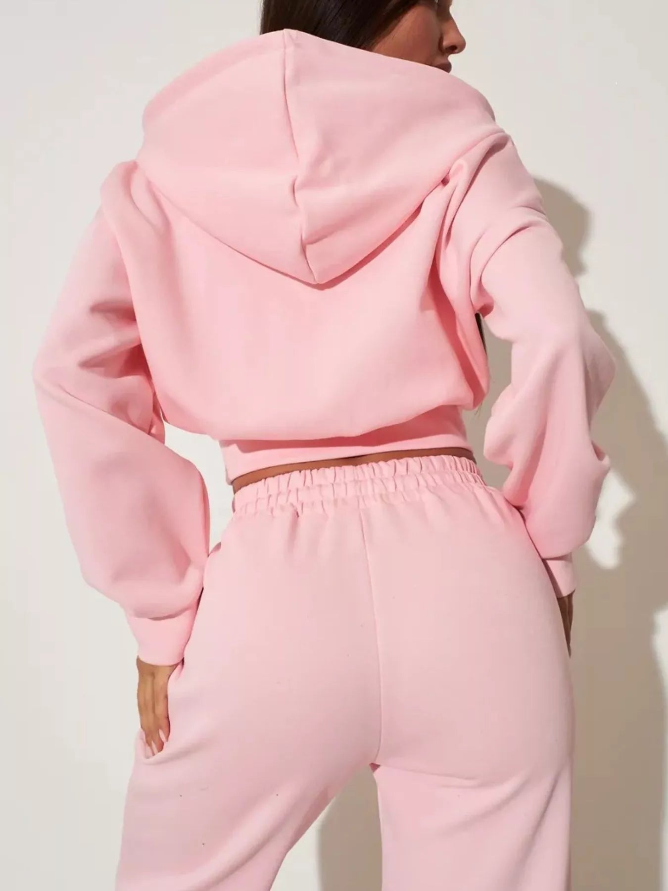Zip-Up Hoodie and Wide-Leg Pants Set