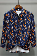 Men's Printed Button Up Long Sleeve Shirt
