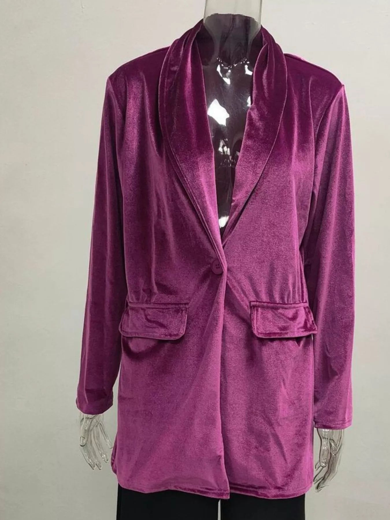 Velvet One Button Outerwear
