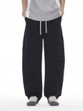 Men's Plus Size Wide Leg Cargo Drawstring Pants