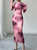 Tie-Dye Bodycon Maxi Dress