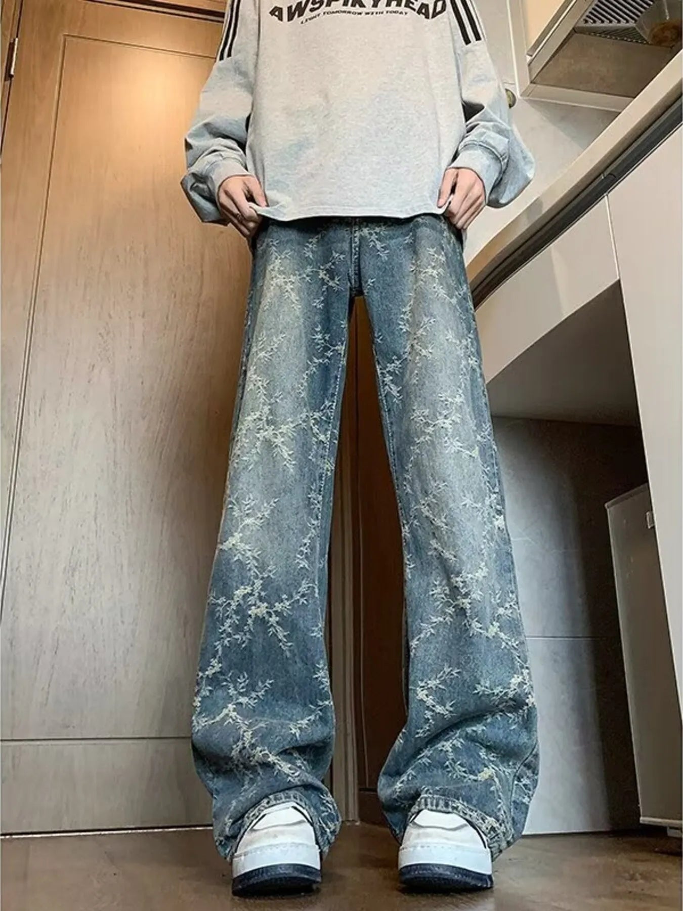 Men's Plus Size Wide Leg Jeans