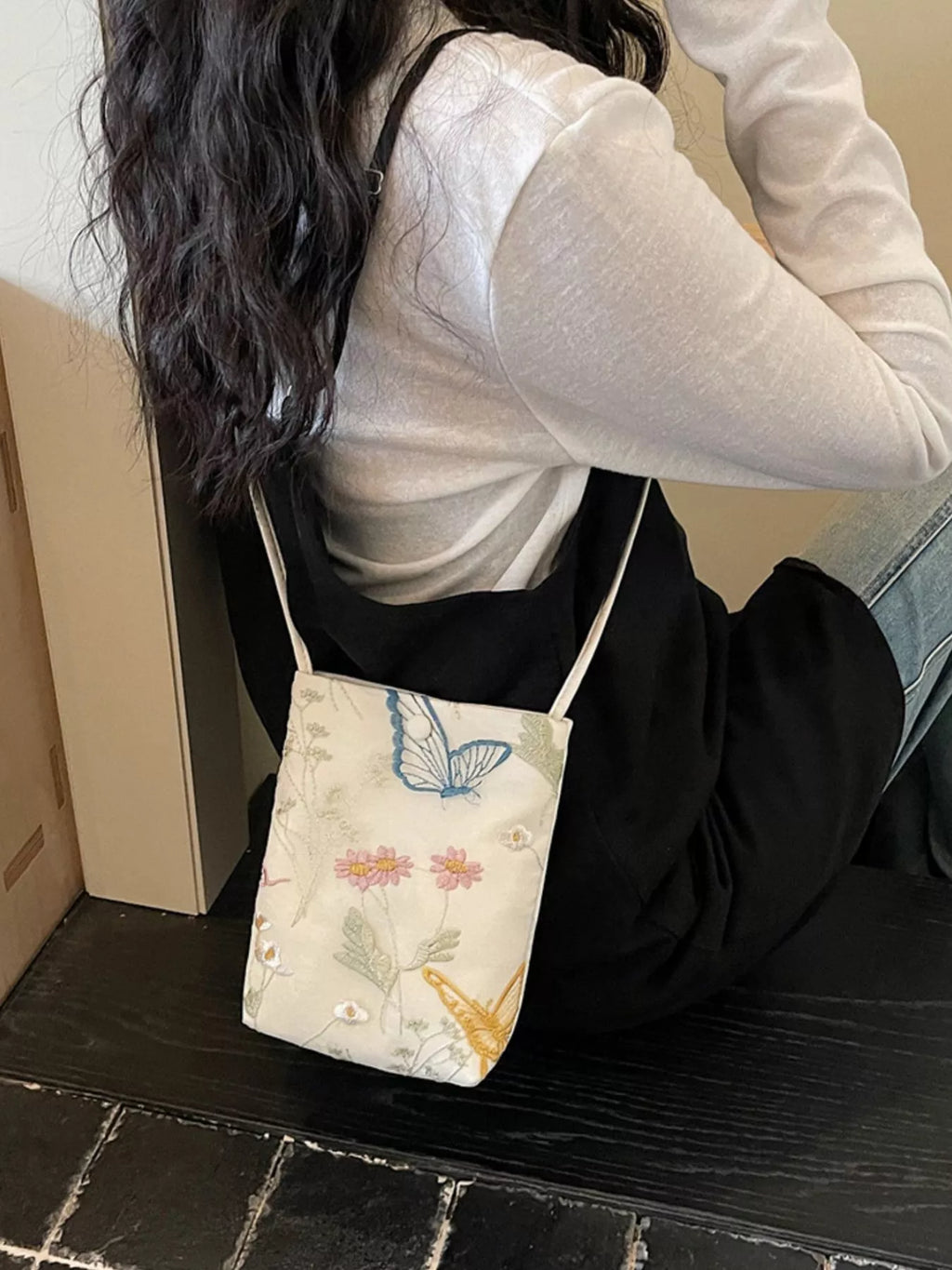 Embroidered Lightweight Crossbody Bag