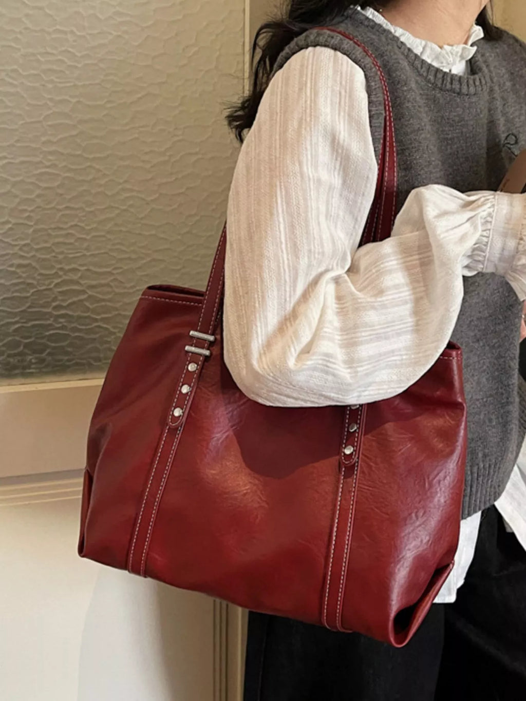 Vintage Style Large Capacity Tote Bag