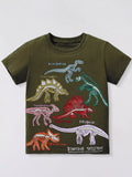 Children's Dinosaur Skeleton Round Neck T-Shirt