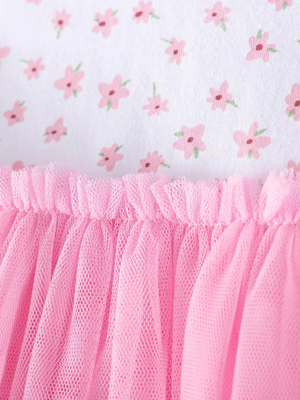 Children's Floral Print Tulle Dress