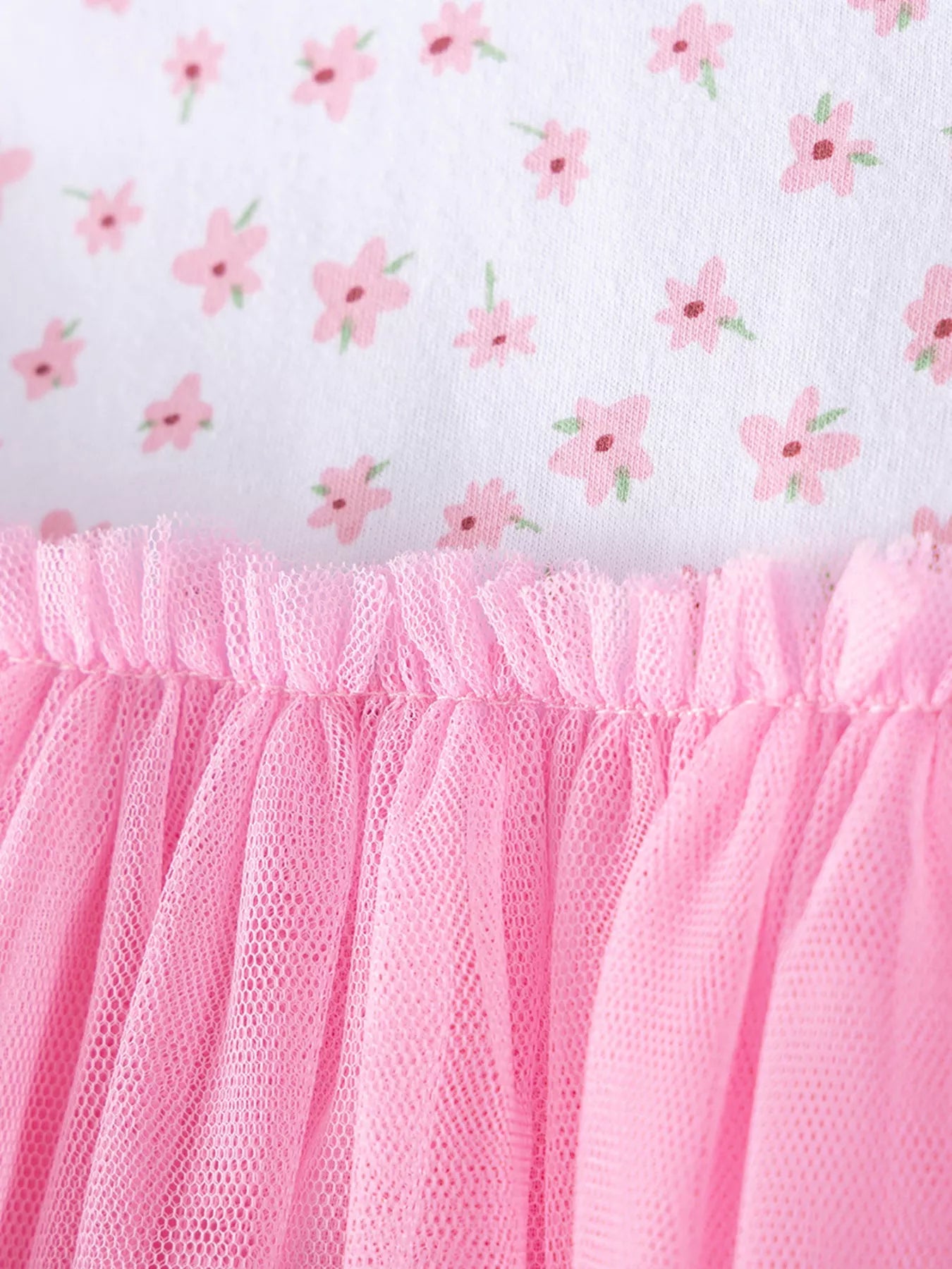 Children's Floral Print Tulle Dress