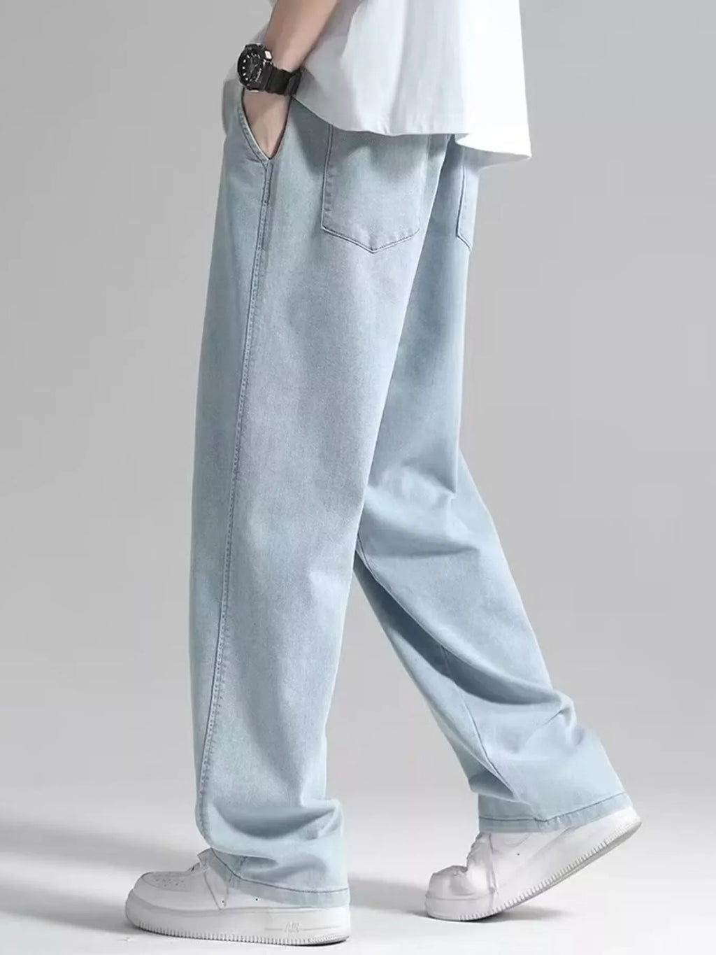 Men's Plus Size Loose Fit Drawstring Jeans